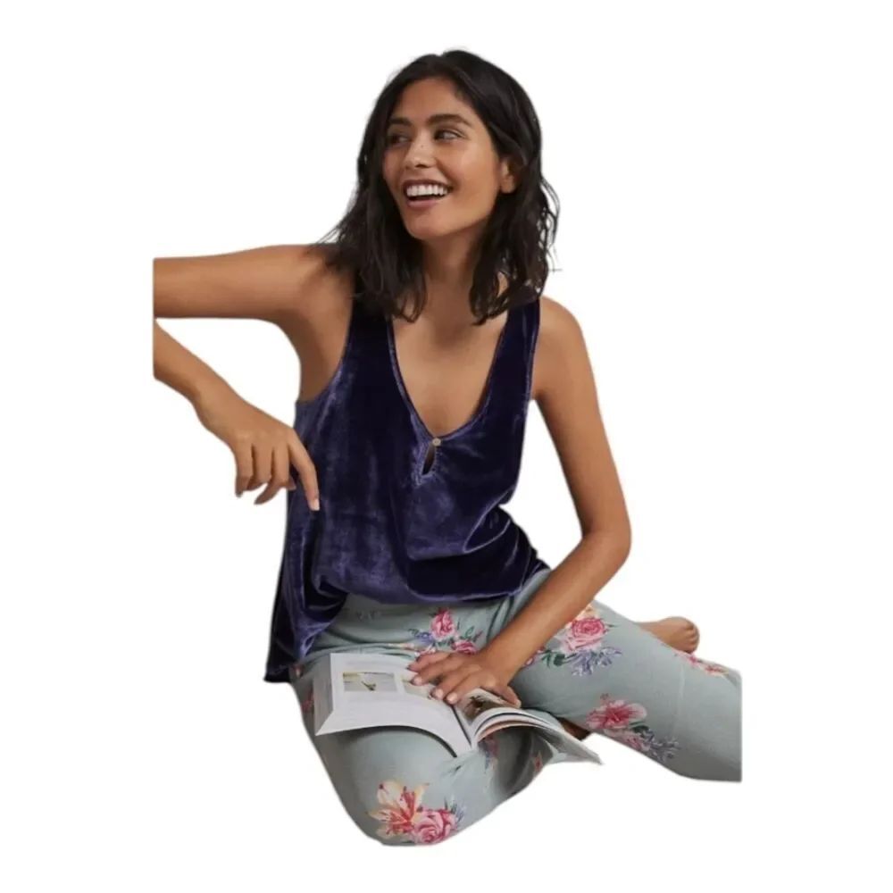 Anthropologie Suri Velvet Keyhole Camisole in Deep Purple Navy